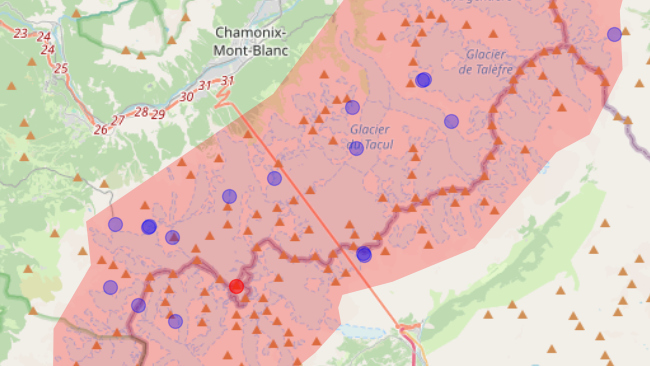 Open street map Mont Blanc